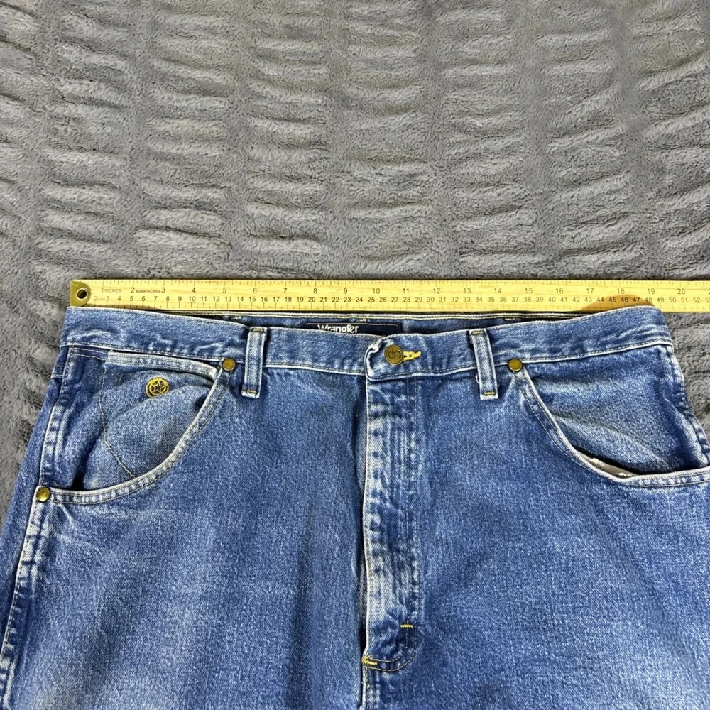Wrangler George Strait Relaxed Fit Jeans Mens 38x36 Blue Straight Leg AR474